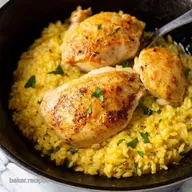 Lemon Herb chicken and rice in the Oven Bake OnePan Wonder