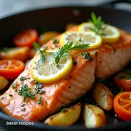 Easy 2 People Meals OnePan Lemon Salmon Veg
