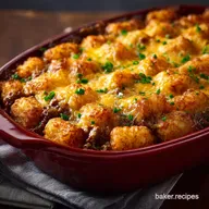 Tater Tot Casserole: Crispy Topped Beef Cheddar Bake