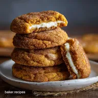 Pumpkin Snickerdoodle Cheesecake Cookies with Brown Butter
