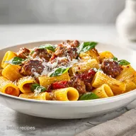 Sausage Alfredo Rigatoni for 4 Servings with Italian Sausage