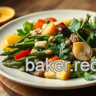 Easy Zesty Quick Asparagus Salad with Fresh Seasonal Vegetables
