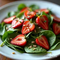 Spinach Strawberry Salad with Balsamic Sunshine on a Plate