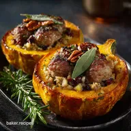 Sunday Roast Stuffed Winter Squash Sausage Apple Pecan
