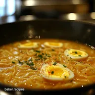 Proper Comfort Rich Chicken egg noodle soup for Sunday Supper