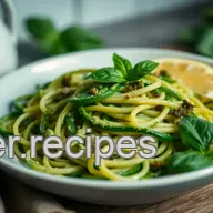 Quick & Delicious Low Carb Vegetarian Recipes: Zucchini Noodles with Avocado Pesto