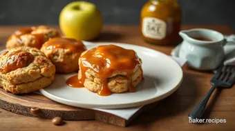 Bake Apple Scones with Rich Caramel Sauce