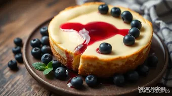 Bake Blueberry Cheesecake with Sweet Sauce