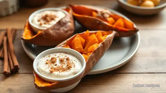 Bake Sweet Potatoes with Cinnamon Sugar Dip