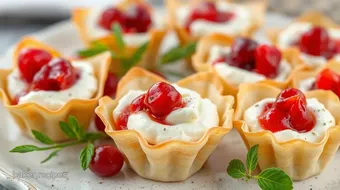 Baked Phyllo Cups with Cranberry Goat Cheese Delight