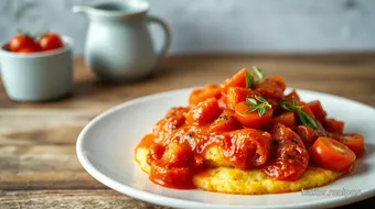 Baked Polenta with Juicy Burst Tomatoes