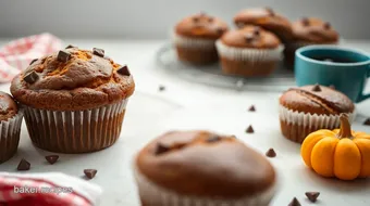 Baking Pumpkin Muffins with Chocolate Flavor