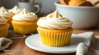 Baking Yellow Cupcakes with Creamy Frosting