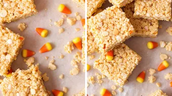 Make Candy Corn Rice Krispie Treats Fast