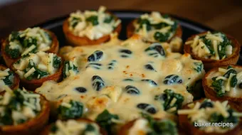 Deliciously Easy Holiday Appetizers: Cheesy Spinach and Artichoke Dip Bites recipe card
