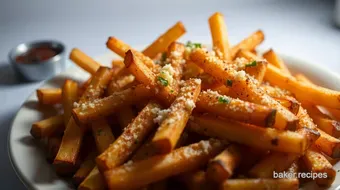 Easy & Delicious Baked Oven Fries: Perfect Garlic Butter Parmesan Recipe recipe card