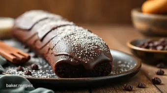 Bake Chocolate Cake Rolled with Ganache