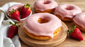 Bake Strawberry Donuts with Sweet Frosting