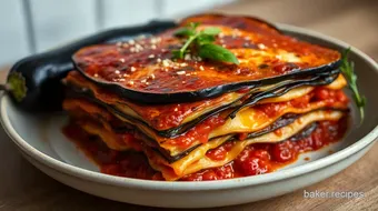 Deliciously Layered Eggplant Lasagna: A Cozy Family Favourite recipe card