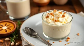 Simmered Rice Eggnog Dessert Delight