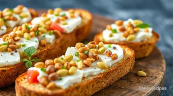 Goat Cheese and Pistachio Bruschetta: Best 5 Quick Party Snacks