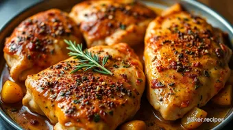 Easy & Juicy Baked Bone-In Chicken Breasts: My Herb-Glazed Perfection recipe card