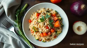 Easy Healthy Dinner Ideas: Savory Quinoa & Roasted Vegetable Bowl recipe card