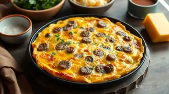 Frittata with Sausage & Cheddar Cheese