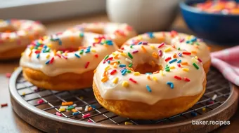 Baked Donuts with Rainbow Sprinkles