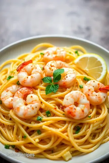 30-Minute Lemon Garlic Shrimp Pasta presentation