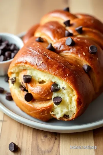 Braided Chocolate Chip Brioche presentation