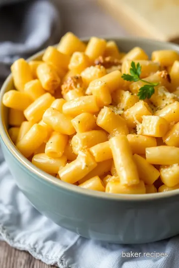 Old Fashioned Baked Macaroni and Cheese presentation