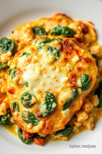 Easy Chicken Bake with Spinach & Cheese presentation