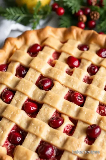 Festive Cranberry-Apple Holiday Pie presentation