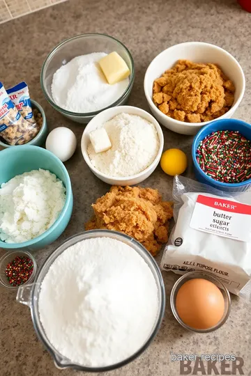 Christmas Sprinkle Cookie Bars ingredients