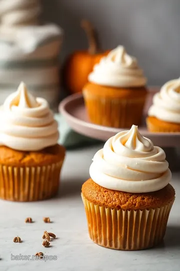 Spiced Pumpkin Cupcakes with Marshmallow Frosting presentation