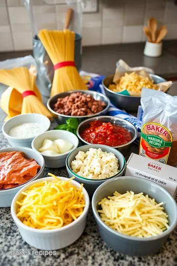 Baked Spaghetti ingredients