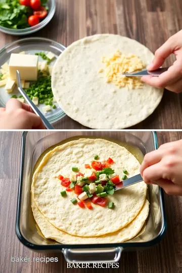 Tortilla Quiche Bake steps