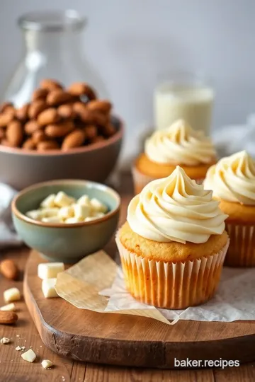 Bake Vanilla Almond Cupcakes with White Chocolate ingredients