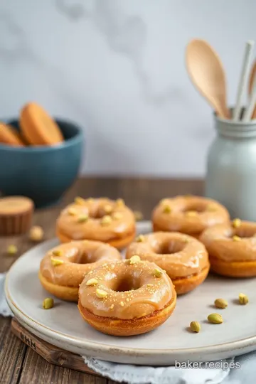 Baked Brown Butter Pistachio Doughnuts presentation