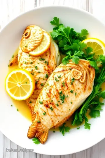 Baked Crappie with Lemon & Herbs presentation