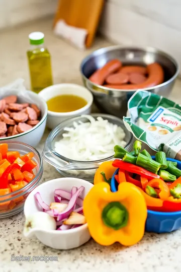 Baked Italian Sausage with Peppers and Onions ingredients