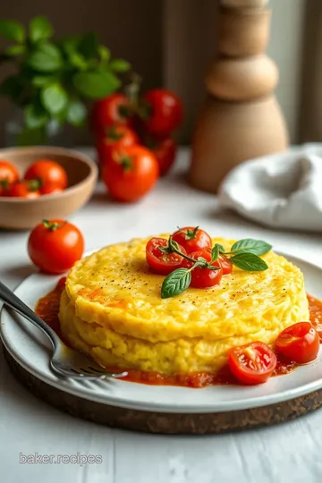 Baked Polenta with Burst Tomatoes presentation