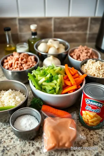 Baked Bolognese ingredients