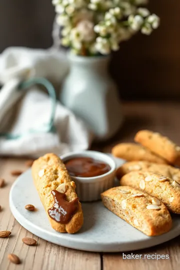 Chocolate-Dipped Almond Biscotti presentation