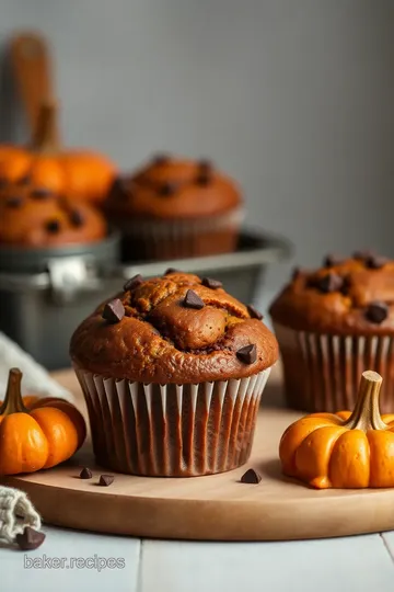 Chocolate Pumpkin Spice Muffins presentation