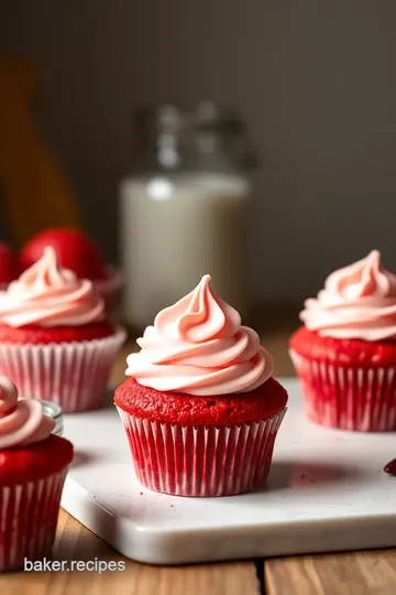 Red Velvet Cupcakes with Creamy Frosting presentation