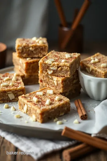 White Chocolate Snickerdoodle Blondies presentation