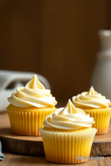 Moist Yellow Cupcakes with Milk Chocolate Frosting presentation