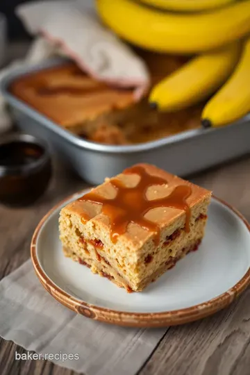 Banana Toffee Pudding Cake presentation